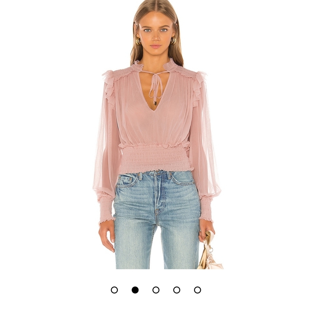 Free People Sheer Pink Blouse Med